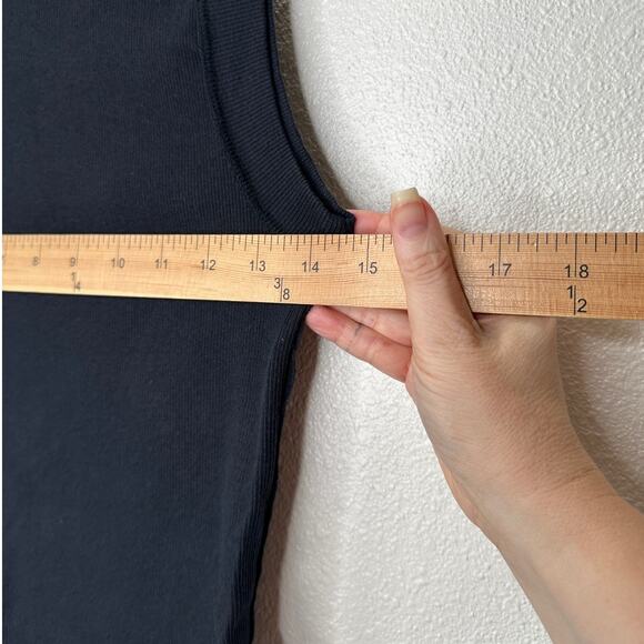 We The Free Black Round Neck Sleeveless Kate Shirt Ribbed Tank Top S - Picture 13 of 14